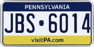 PA license plate JBS6014