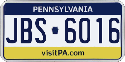 PA license plate JBS6016