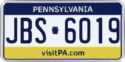 PA license plate JBS6019