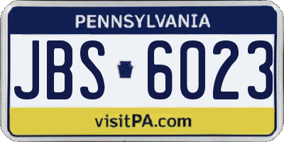 PA license plate JBS6023