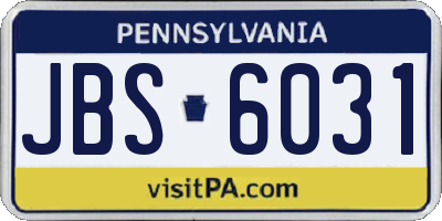 PA license plate JBS6031