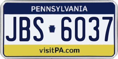 PA license plate JBS6037