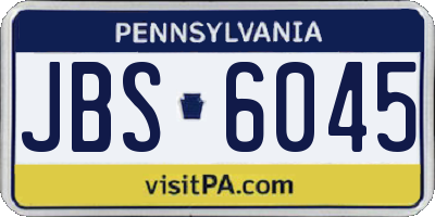 PA license plate JBS6045