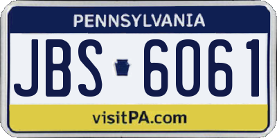 PA license plate JBS6061