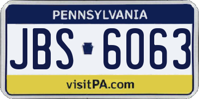 PA license plate JBS6063
