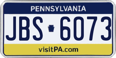 PA license plate JBS6073