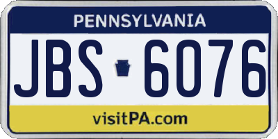 PA license plate JBS6076