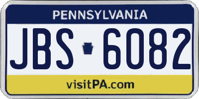 PA license plate JBS6082