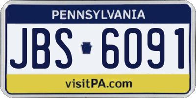 PA license plate JBS6091