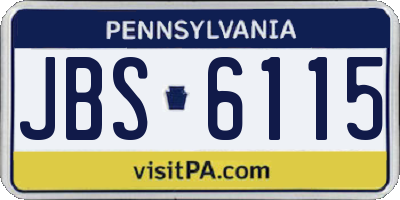 PA license plate JBS6115