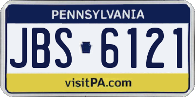 PA license plate JBS6121