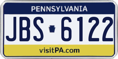 PA license plate JBS6122