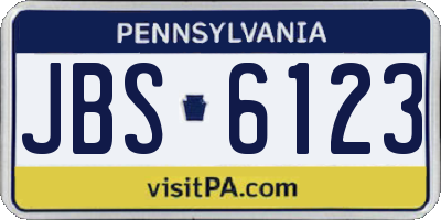PA license plate JBS6123