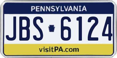 PA license plate JBS6124