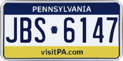 PA license plate JBS6147