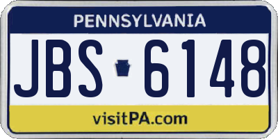 PA license plate JBS6148