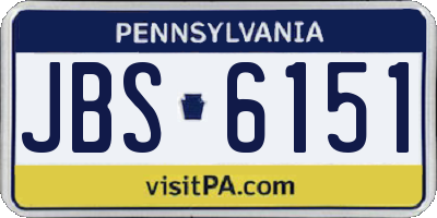 PA license plate JBS6151