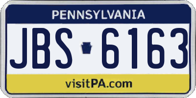 PA license plate JBS6163