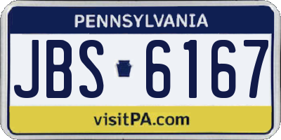 PA license plate JBS6167