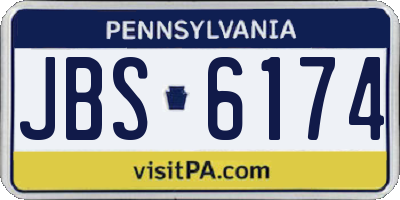 PA license plate JBS6174