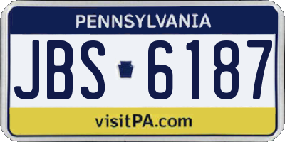 PA license plate JBS6187