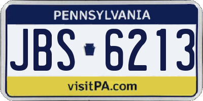 PA license plate JBS6213