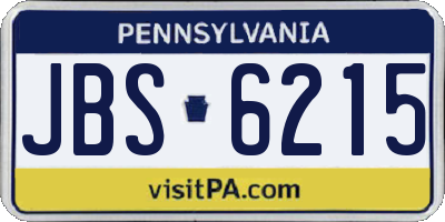 PA license plate JBS6215