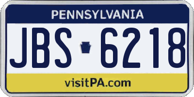 PA license plate JBS6218