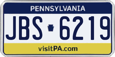 PA license plate JBS6219