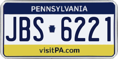 PA license plate JBS6221