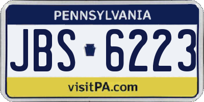 PA license plate JBS6223
