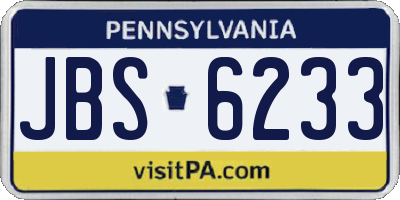 PA license plate JBS6233