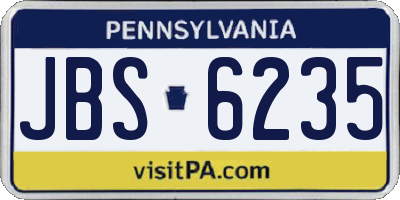 PA license plate JBS6235