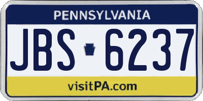 PA license plate JBS6237