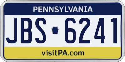 PA license plate JBS6241