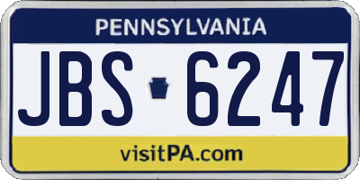 PA license plate JBS6247