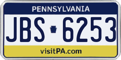 PA license plate JBS6253