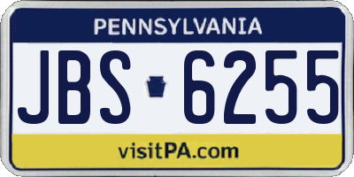 PA license plate JBS6255