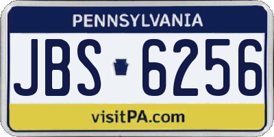 PA license plate JBS6256