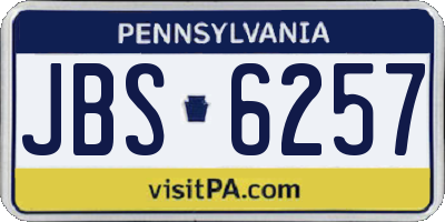 PA license plate JBS6257