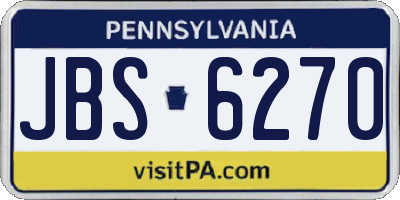 PA license plate JBS6270