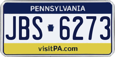 PA license plate JBS6273