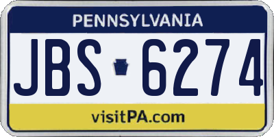 PA license plate JBS6274