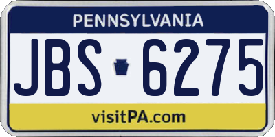PA license plate JBS6275