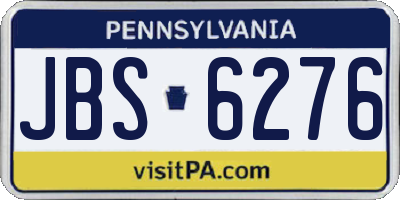 PA license plate JBS6276