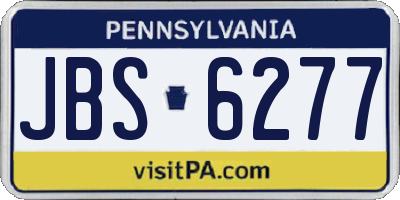 PA license plate JBS6277