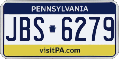 PA license plate JBS6279