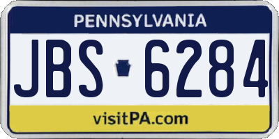 PA license plate JBS6284