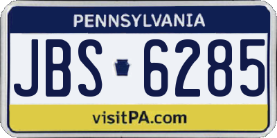 PA license plate JBS6285