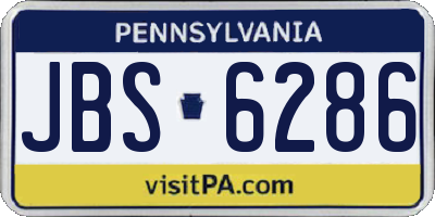 PA license plate JBS6286